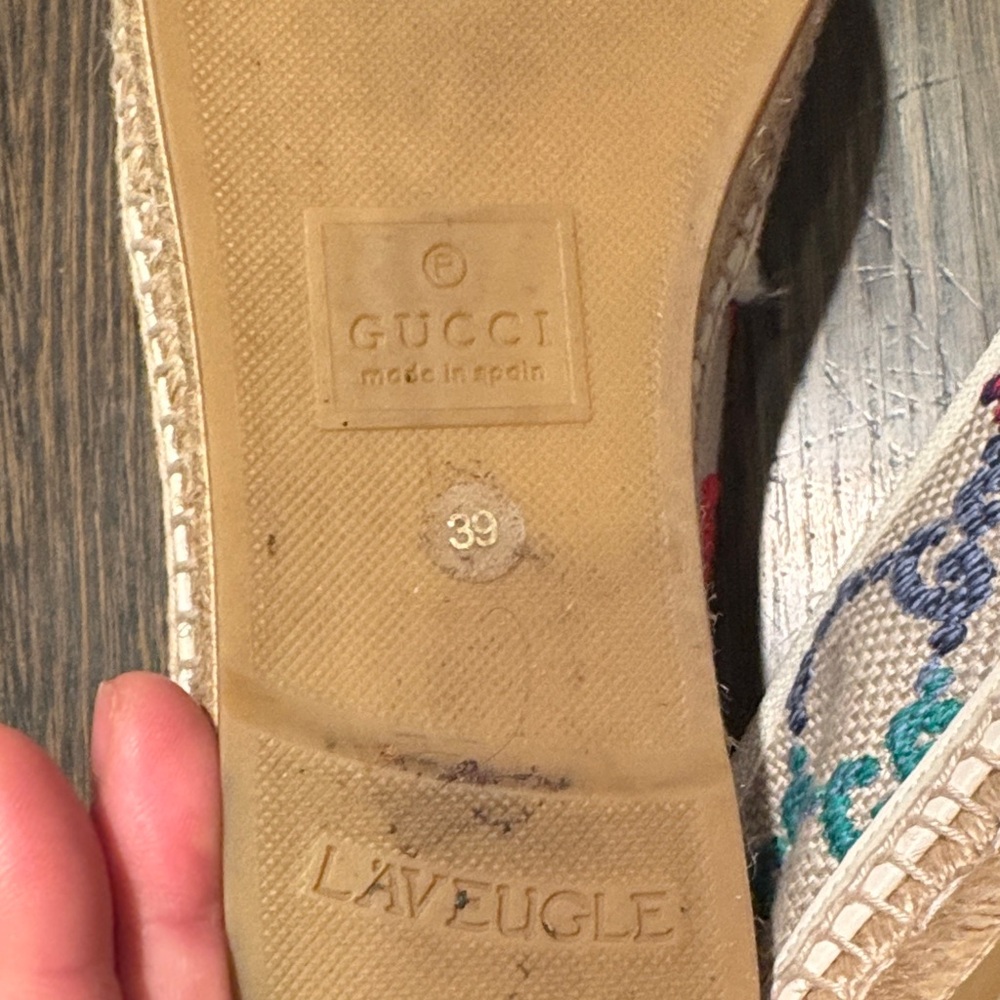 Gucci l’aveugle par amour Beige and Multicolor rainbow 39  Espadrilles Spain 9 - Picture 10 of 12